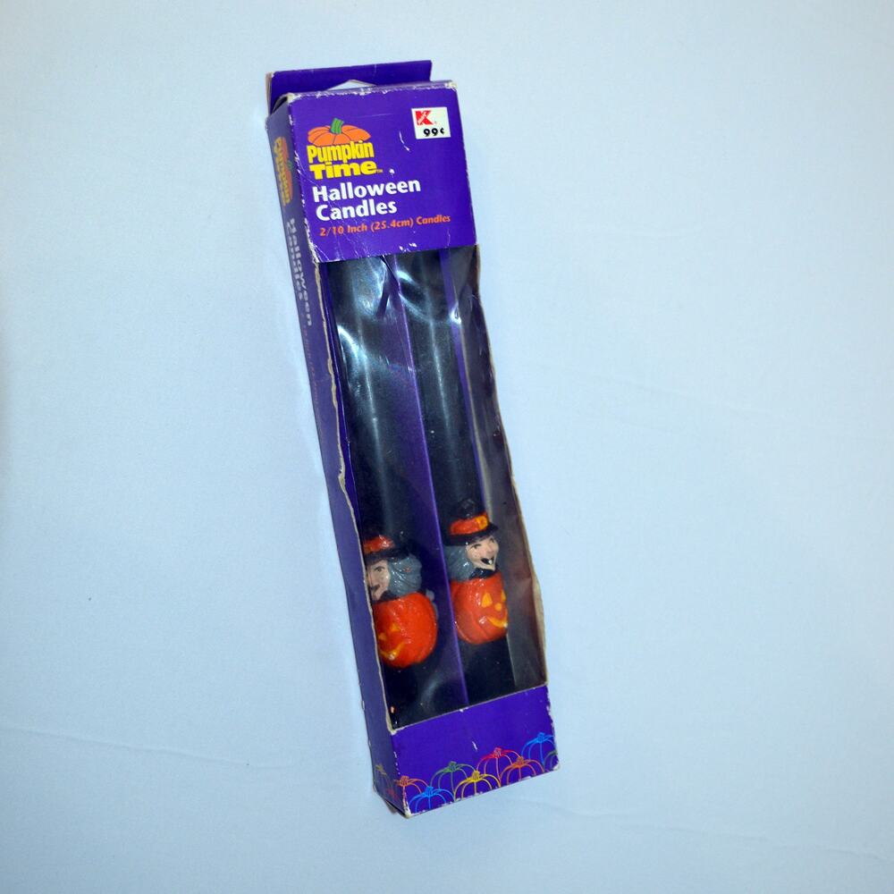 vintage pumpkin time halloween witch pumpkin candles new in package